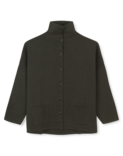 Sibin Linnebjerg - Spring Strikcardigan - Dark Melange Green